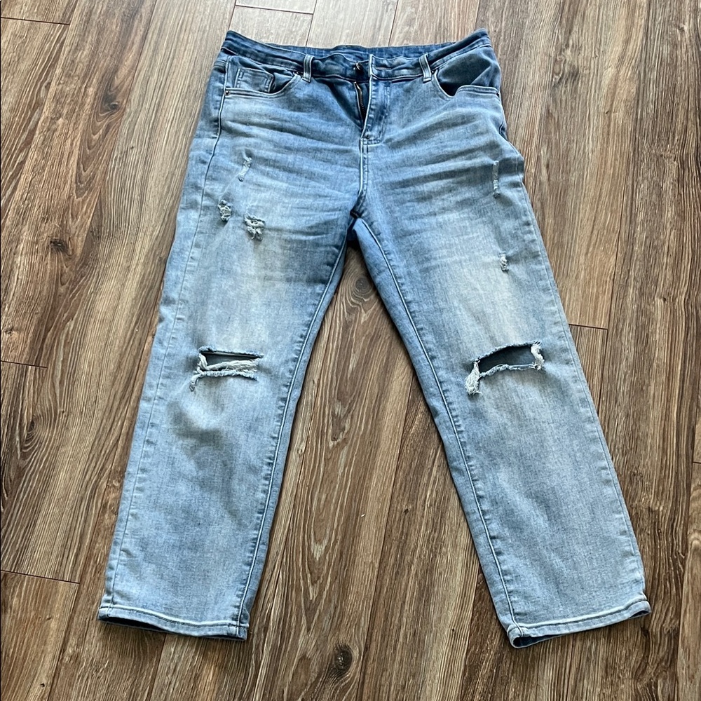 Distressed Light Blue Jeans